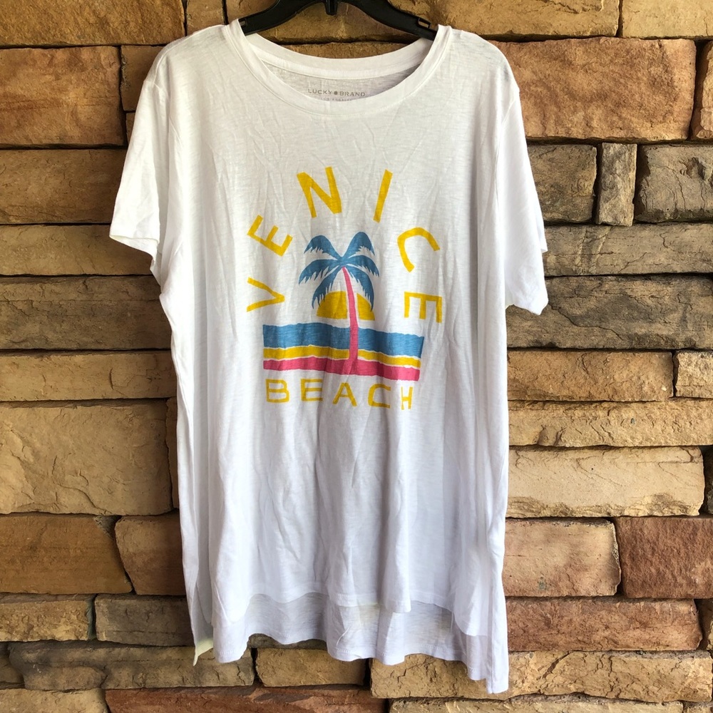 Lucky Brand White Venice Beach T-shirt NWT 1X